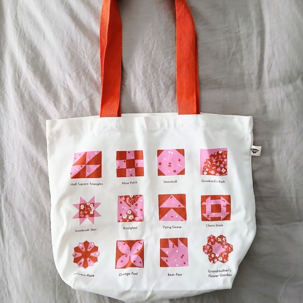 NWOT Ruby Star Society Canvas Quilt Block Tote Bag